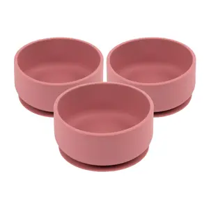 Tiny Dining - Baby Silicone Suction Bowls - Dusty Rose - Pack of 3