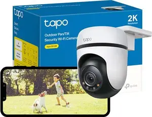 Tapo 2K Security Camera Outdoor, 360° PTZ Wifi Camera, IP65 Weatherproof CCTV For Home Security, Motion Tracking, Full-Colour Night Vision, Cloud