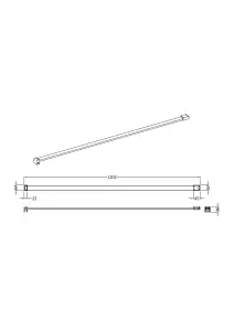 Wetroom Screen Support Bar for use with 1950mm High Wetroom Screens-  Brushed Pewter - Balterley