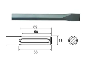 Faithfull  SDS Max Chisel 400mm FAIMAXC400