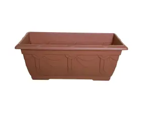 6 x Large Venetian Patio Planter Trough Plant Pot 60cm Plastic Terracotta Colour Pot