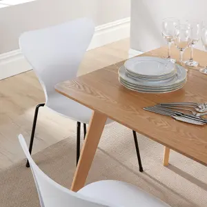 Home Source Rayna Table and 4 White Penny Chairs