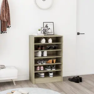 Berkfield Shoe Cabinet Sonoma Oak 60x35x92 cm Engineered Wood