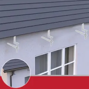 SPARES2GO Gutter Rise & Fall Bracket Universal Galvanised Steel Adjustable Fascia Support Kit