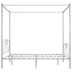 Berkfield Canopy Bed Frame White Metal 200x200 cm