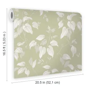 Next Trail flower Green Smooth Wallpaper Sample