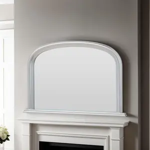 Lynn Arched Overmantle Mirror Champagne Silver