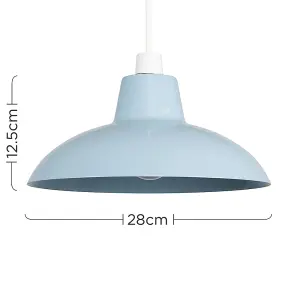 ValueLights Civic Retro Style Gloss Blue Metal Easy Fit Ceiling Pendant Light Shade