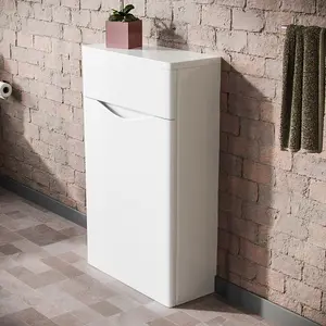 Nes Home Merton 500mm Modern Back To Wall WC Unit BTW Bathroom Furniture White