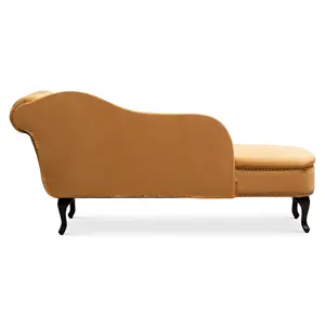 Left Hand Chaise Lounge in Velvet Gold