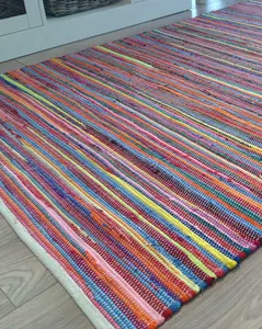 RAINBOW Rug Outdoor and Indoor Multicolour Flat Weave Style 60 cm x 300 cm