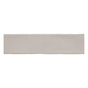 Vernisse Silver grey Gloss Plain Embossed Ceramic Indoor Wall Tile, Pack of 41, (L)301mm (W)75.4mm