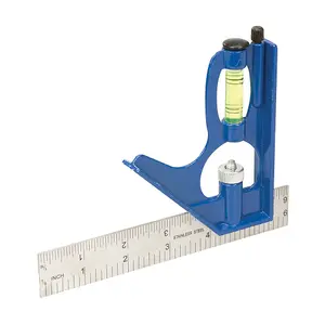 150mm Mini Combination Set Square Rule & Spirit Level Metric & Imperial