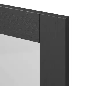 GoodHome Verbena Matt charcoal Shaker Glazed Cabinet door (W)500mm (H)715mm (T)20mm