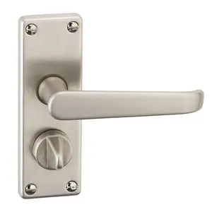 URBNLIVING 150cm Length 2 Pcs Victoria Metal & Satin Nickel Privacy Lever Latch Door Handles Set