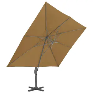 Berkfield Outdoor Umbrella with Portable Base Taupe