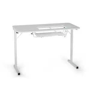 Fully Assembled Craft and Hobby Table White 71.5 x 101.5 x 50.5cm