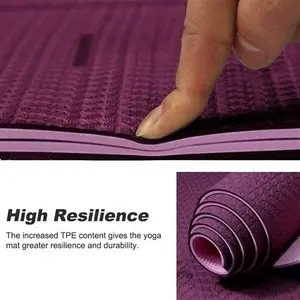 Non Slip TPE Yoga Mat Eco Friendly Exercise & Workout Mat With Carrying Strap Ty