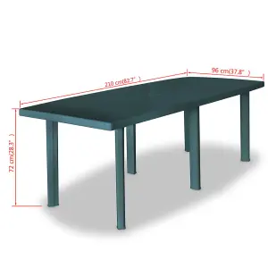 Berkfield Garden Table Green 210x96x72 cm Plastic