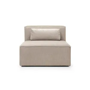 Doris Armless Chair Module in Beige Cord Chenille