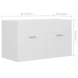 Berkfield Sink Cabinet White 80x38.5x46 cm Engineered Wood