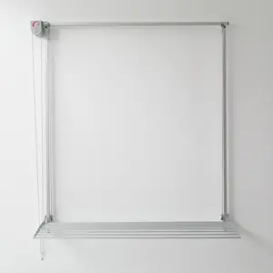 Steel Foldable Wall-Mounted Drying Rack 120cm H x 17cm W x 13cm D