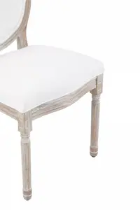 Interiors by Premier Cream Linen Dining Chair with Oval backseat, Stylish Linen Chair for Dining, Luxurious Dining Chair