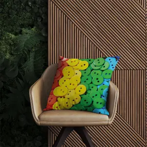 Colourful Buttons Pattern Outdoor Cushion 45cm x 45cm