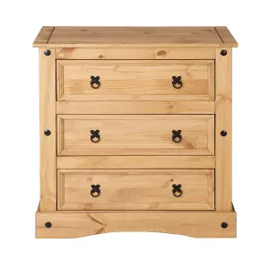 Corona 3 Drawer Chest of Drawers Mexican Solid Pine