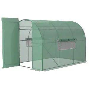 Outsunny 3 x 2M Walk-in Garden Polytunnel Greenhouse Galvanised Steel W/ Door