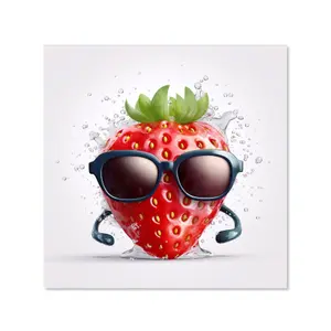 Strawberry In Glasses Kitchen Splashback