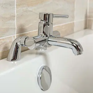 Toledo Polished Chrome Deck-mounted Bath Filler Tap