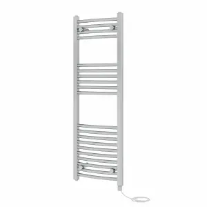 Rinse Bathrooms Electric Heated Towel Rail Curved Chrome Bathroom Towel Radiator 1200x400mm - 600W