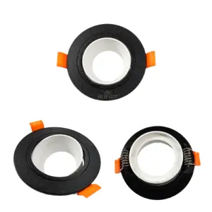 4 x Matt Black With White Insert Tilt Downlight Spotlight Recessed Round Fitting sl38