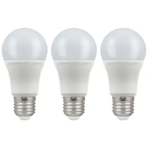 Crompton Lamps LED GLS 11W E27 Dimmable Daylight Opal (75W Eqv) (3 Pack)