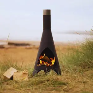 TRURO 120CM CONTEMPORARY BLACK CHIMINEA