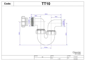 McAlpine TT10 75mm Water Seal Running Tubular 'P' Trap with 1.5" Multifit Outlet