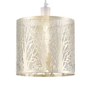 Unique and Beautiful Brushed Gold Metal Forest Design Ceiling Pendant Shade