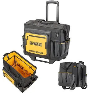 Dewalt Pro Rolling Wheeled Tool Bag Case Soft Storage Stackable + 11" Tote Bag