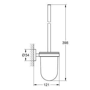 Grohe Start Chrome effect Steel Toilet brush & holder