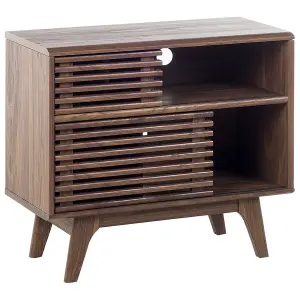 Beliani Rustic TV Stand Dark Wood CLEVELAND