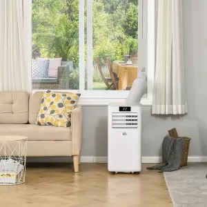 HOMCOM 7000 BTU Mobile Air Conditioner Indoor Portable AC Unit w/ RC, White