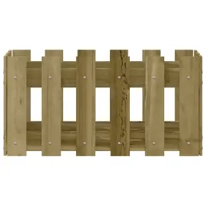 Berkfield Garden Planter with Fence Design 60x30x30 cm Impregnated Wood Pine