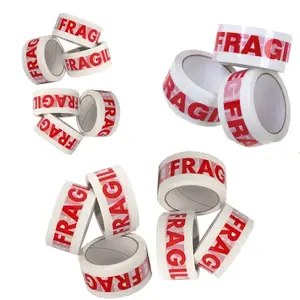 72 Rolls of Fragile Printed 50mm x 66m Strong Sticky Packaging Parcel Tapes