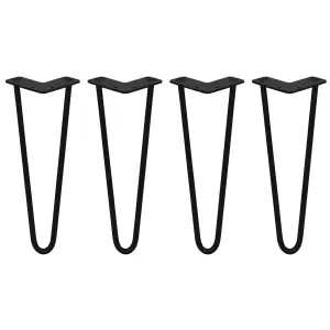 4 x Hairpin Leg - 14 - Black - 2 Prong - 12m