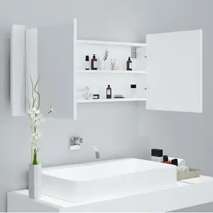 Berkfield LED Bathroom Mirror Cabinet White 100x12x45 cm