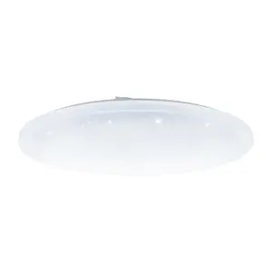 Wall Flush Ceiling Light White Shade White Plastic With Crystal Effect LED 36W