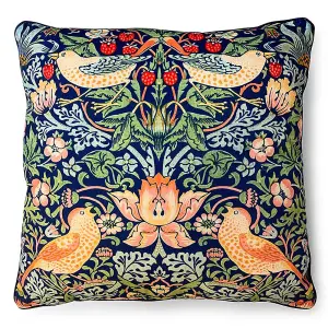 William Morris Strawberry Thief Filled Cushion Multicoloured (55cm x 55cm)