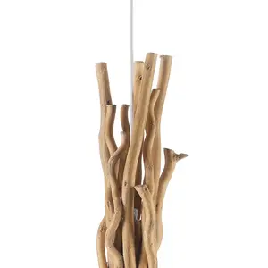 Luminosa Woody Cylindrical Pendant Ceiling Light, Wood