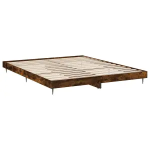 Berkfield Bed Frame Smoked Oak 120x200 cm Engineered Wood